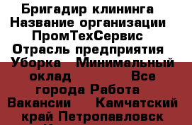 Бригадир клининга › Название организации ­ ПромТехСервис › Отрасль предприятия ­ Уборка › Минимальный оклад ­ 30 000 - Все города Работа » Вакансии   . Камчатский край,Петропавловск-Камчатский г.